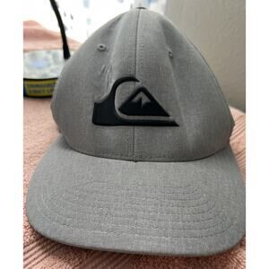 QUIKSILVER HAT CAP FLEXFIT GRAY S / M MENS Y2K